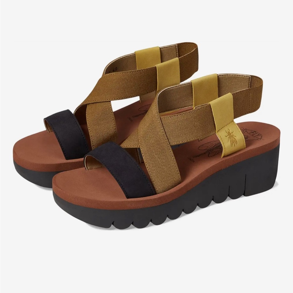 Women’s Fly London Yabi Leather Platform Wedge Sandals